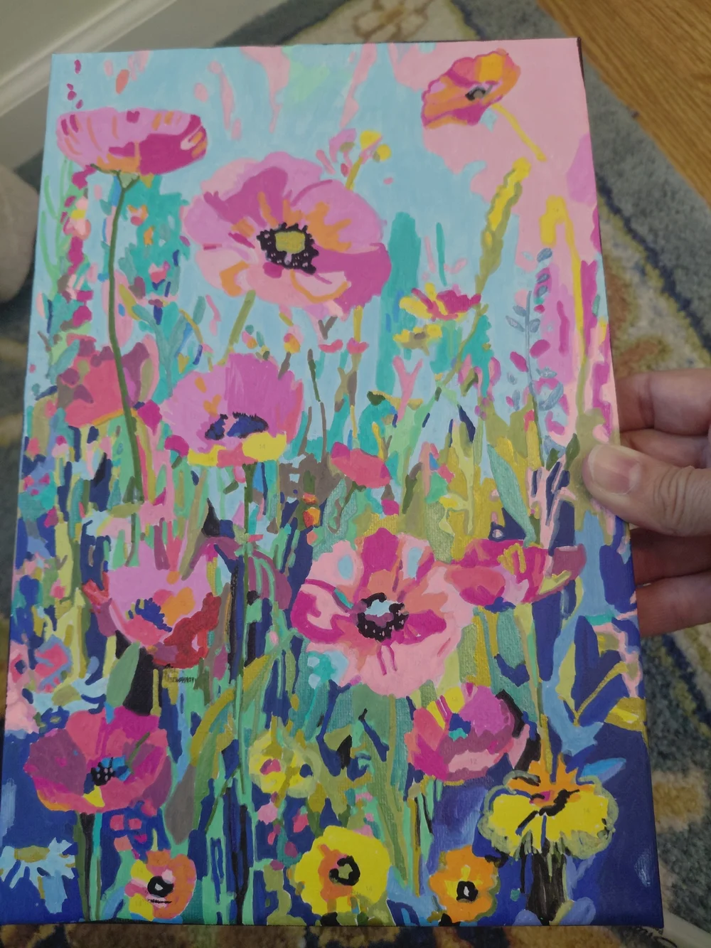 Vibrant Pink Floral Canvas Wall Art - Brand Paint By Numbers